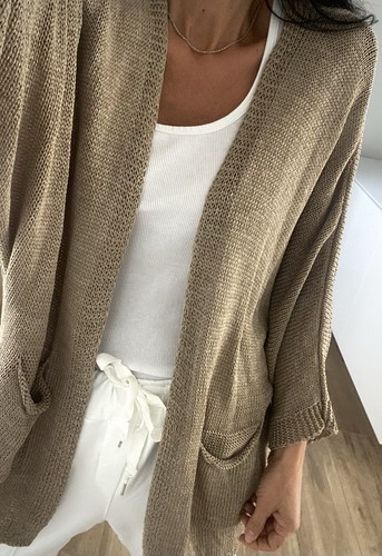 Cardigan strickjacke taupe - cardigan,